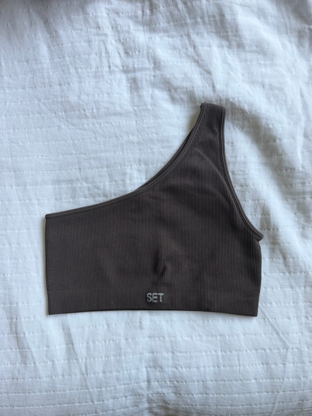 Set Active One-Shoulder Bra Top in Espresso